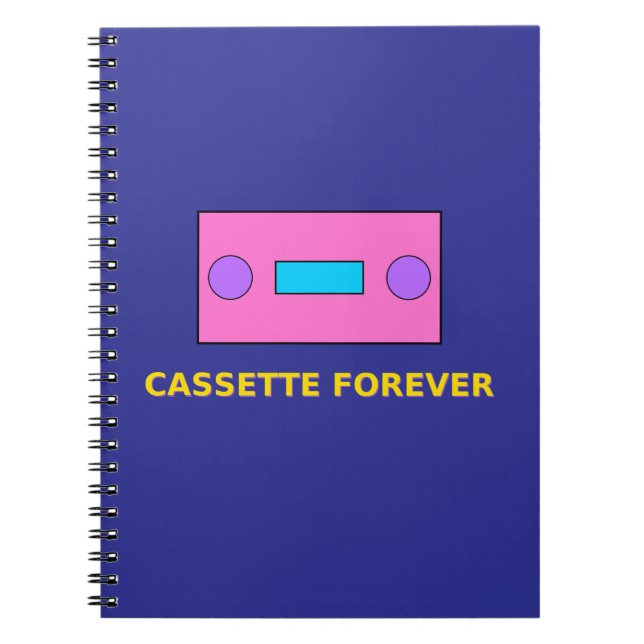 Kassett Forever - Retro Tape Pixel Art Design Anteckningsbok (Framsidan)