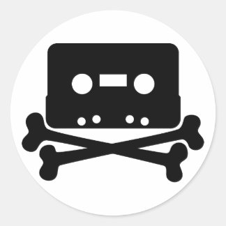 Kassett Jolly Roger Runt Klistermärke