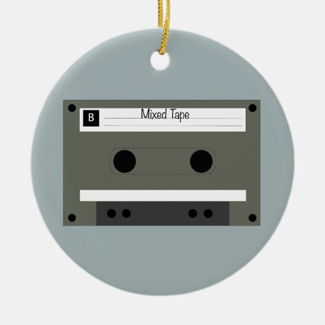 Kassett, mixband julgransprydnad keramik (Framsidan)