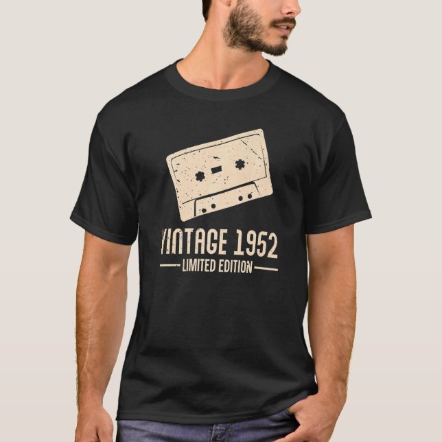 Kassettband 1952 Vintage Retro Birthday T Shirt (Framsida)