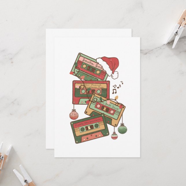 Kassettband för julmusik inbjudningar (Fram/Back In Situ)