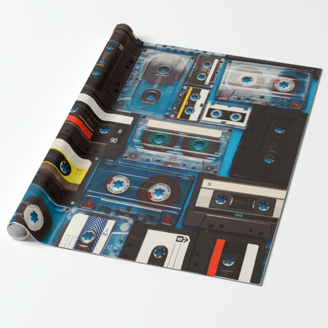 Kassettband för Retro-audio Presentpapper (Utrullad)