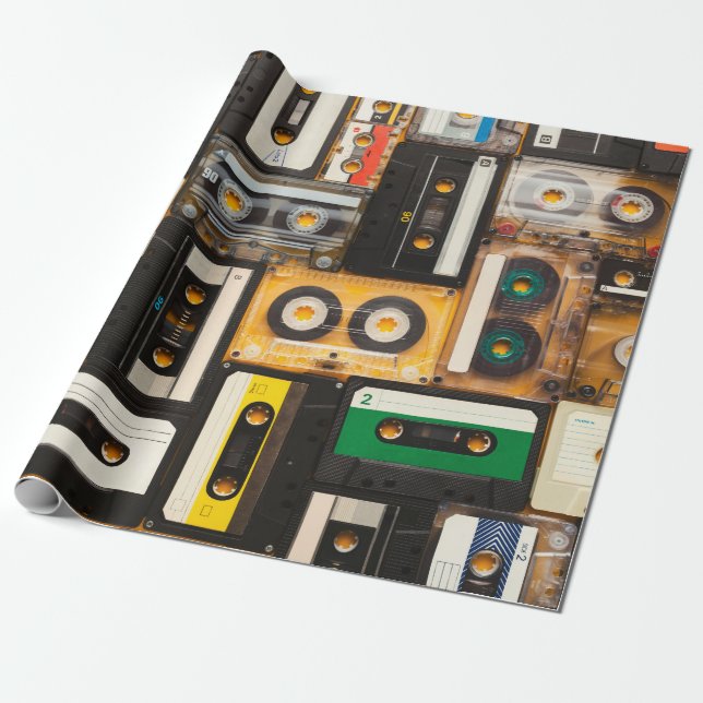 Kassettband för Retro-audio Presentpapper (Utrullad)