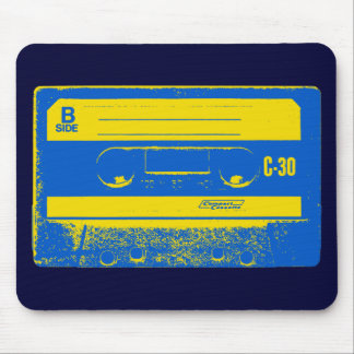 Kassettband för Retro Blue & Gult Musmatta