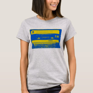 Kassettband för Retro Blue & Gult T Shirt
