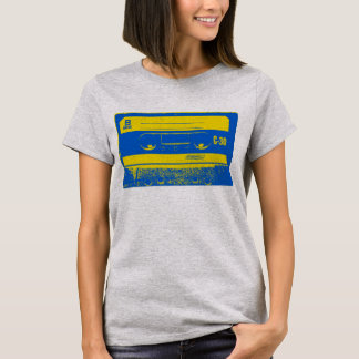 Kassettband för Retro Blue & Gult T Shirt