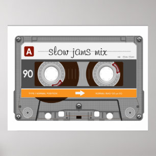 Kassettband i old school poster