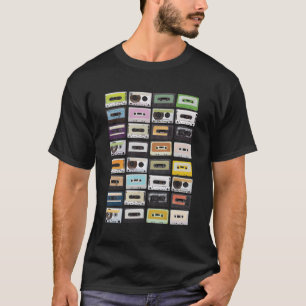 Kassettband Mixtapes 1980-talets Radiomusik Tryck T Shirt