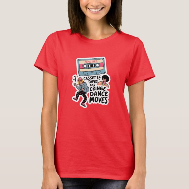 Kassettband och Cringe Dance Moves T Shirt (Framsida)