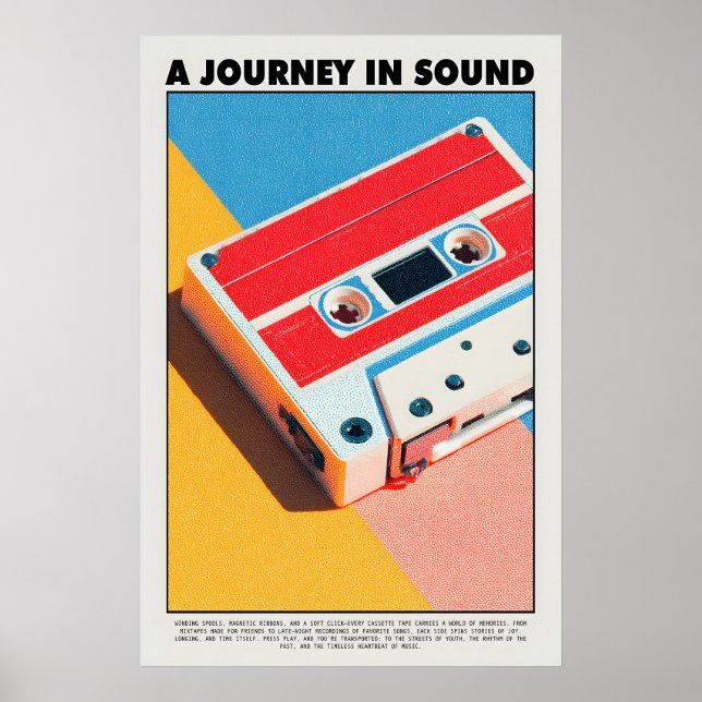 Kassettband Poster Retro Musik Väggkonsttryck – (Framsidan)