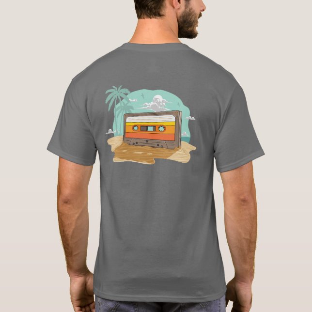 Kassettband Retro 80-tal på Beach Rewind T Shirt (Baksida)