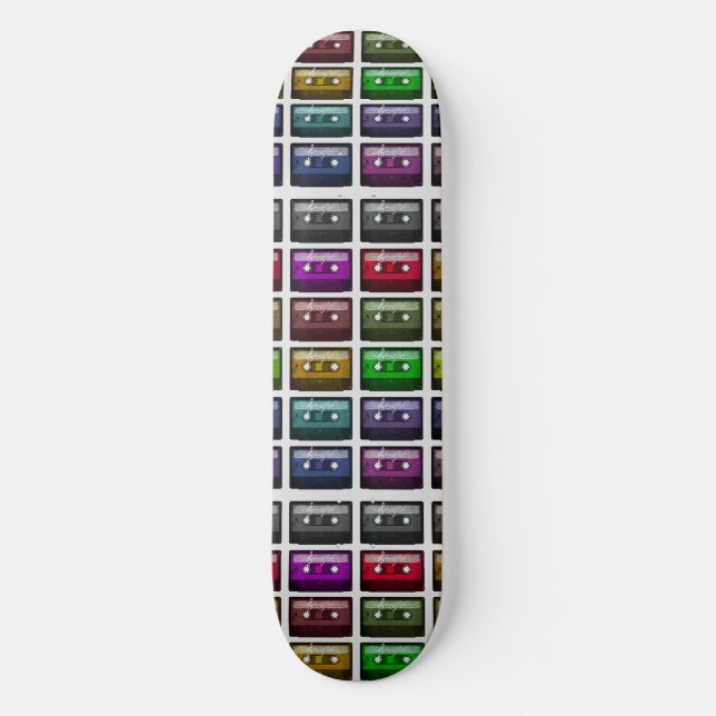 KASSETTBAND RETRO MUSIK ÄLSKARE  MINI SKATEBOARD BRÄDA 18,5 CM (Framsida)