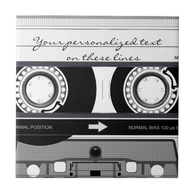Kassettband - svart - kakelplatta (Framsidan)