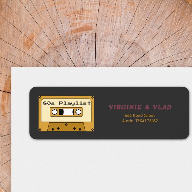 Kassettbandadressetikett Returadress Etikett (Cassette Tape Return address label)