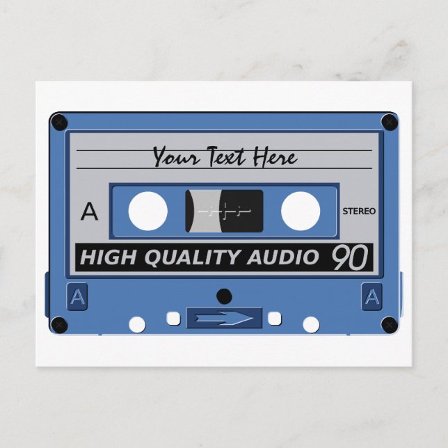Kassettbandskort för anpassningsbar vykort (Framsida)