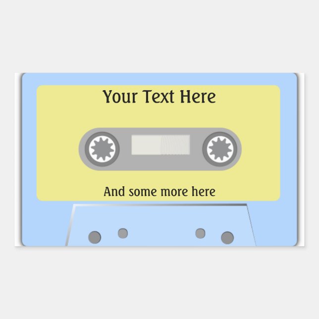 Kassettbandssymbol Rektangulärt Klistermärke (Framsida)