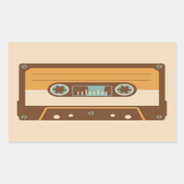 Kassettbandssymboldesign Rektangulärt Klistermärke