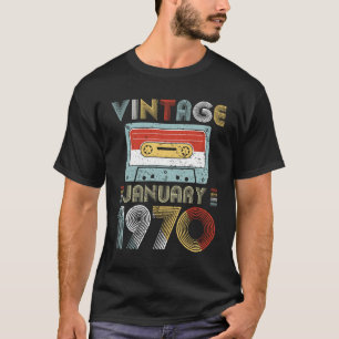 Kassetten för den vintageJanuari 1970 födelsedag T Shirt