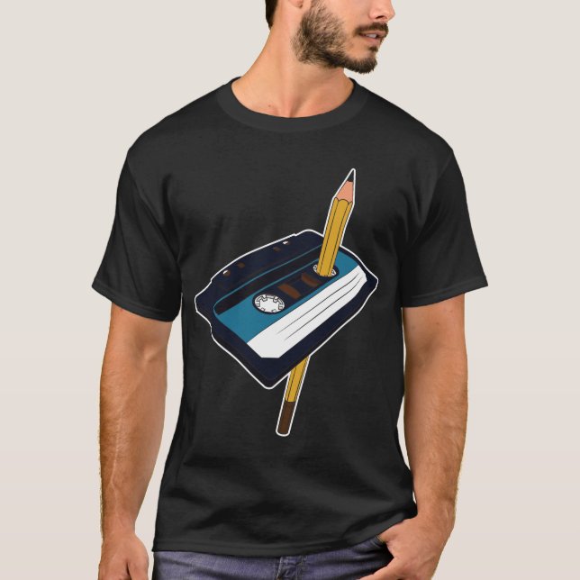Kassetten ritar skrivar den AudiocassetteMixtape T Shirt (Framsida)