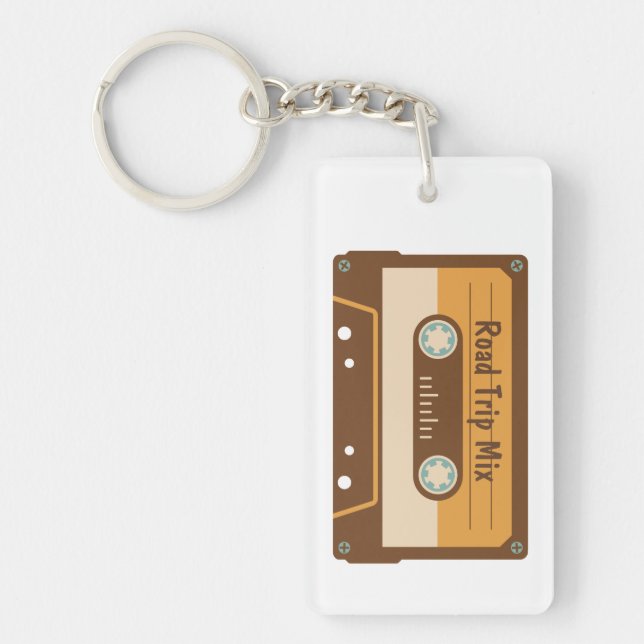 Kassetten tejpar beställnings- Keychain Nyckelring (Framsidan)