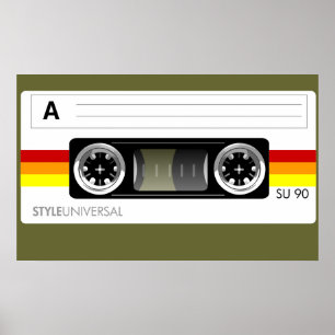 Kassetten tejpar etikettaffischen poster