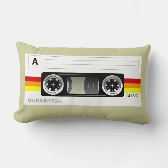 Kassetten tejpar etikettamerikanen Mojo kudder Lumbarkudde (Framsida)