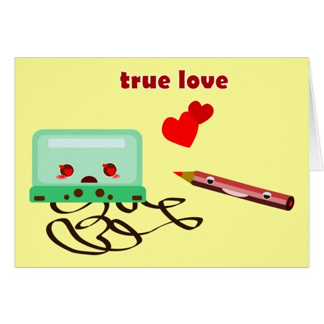 kassettkärlek hälsningskort (Framsidan Horizontal)