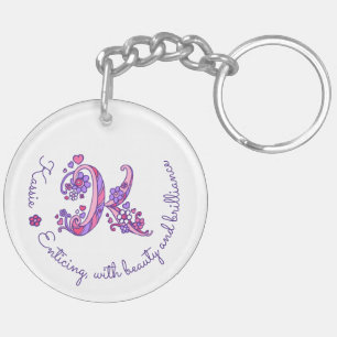 Kassie monogram känd och menande nyckelring för K