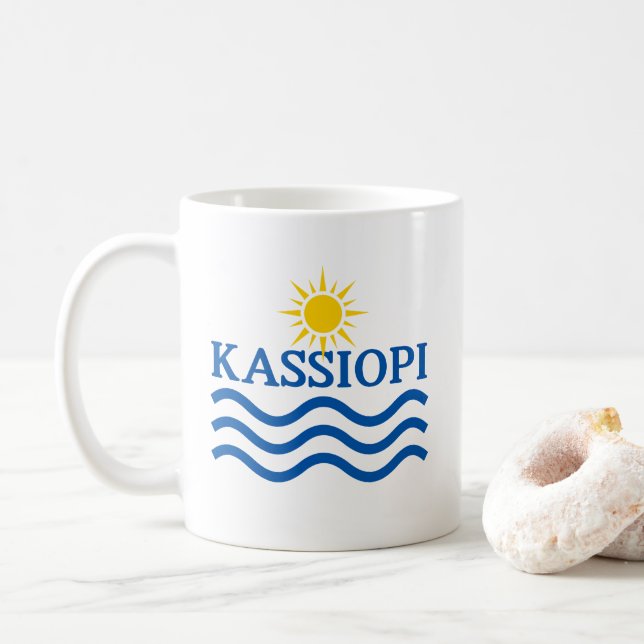 KASSIOPI Korfu Grekland, Sol Vågar Kaffemugg (Med munk)