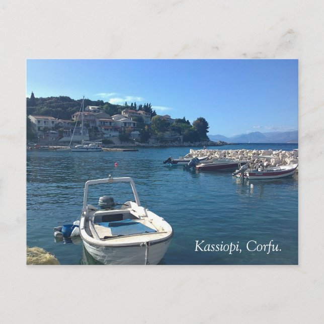 Kassiopi, Korfu. Vykort (Framsida)