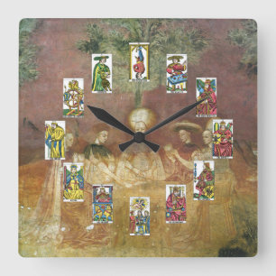 Kassören för förmögenhet för Tarot kort tar t Fyrkantig Klocka