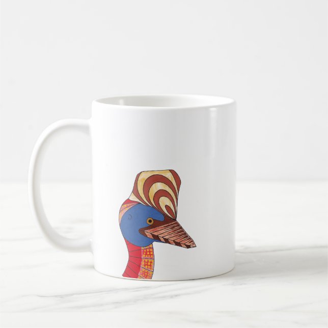 Kassowary Äkta Aboriginal Art Kaffemugg (Vänster)