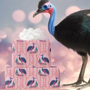 Kassowary jul mönster presentpapper
