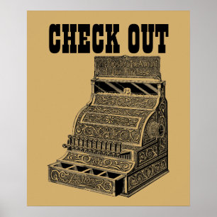 Kassutcheckning av Viktorian Era Pengarar Poster