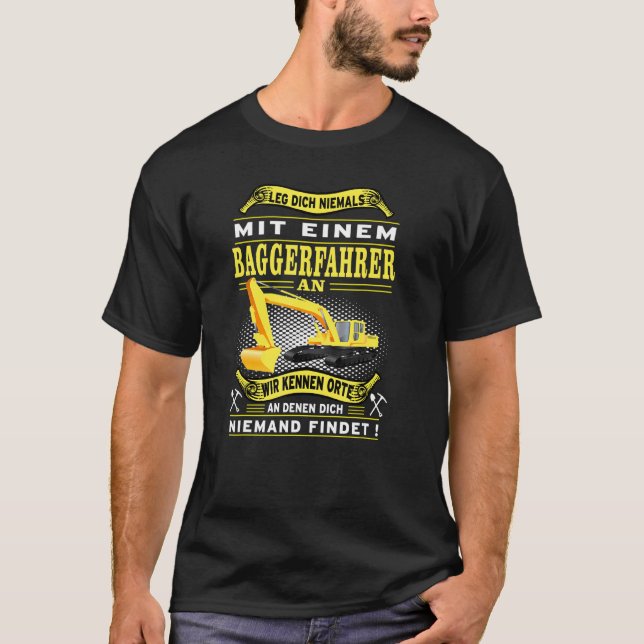 Kasta aldrig med en digger-drivrutin t shirt (Framsida)