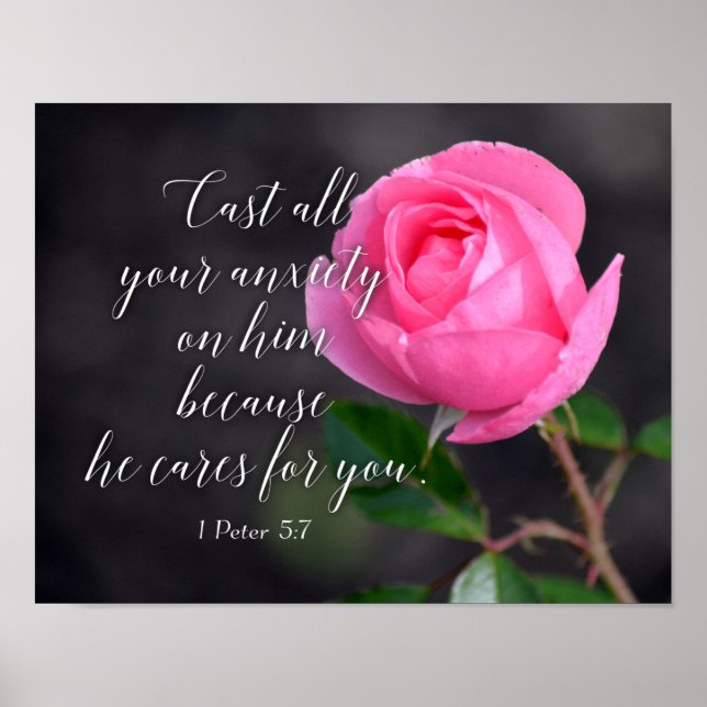 Kasta all din ängliga kristna bible Verse Prayer Poster (Framsidan)
