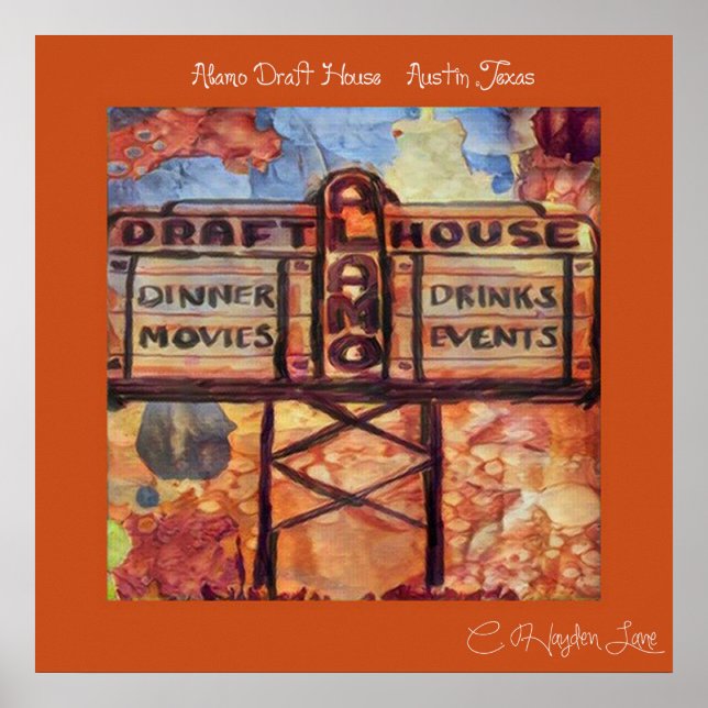 Kasta Austin Alamo-utskriften för utkasthuset Poster (Framsidan)