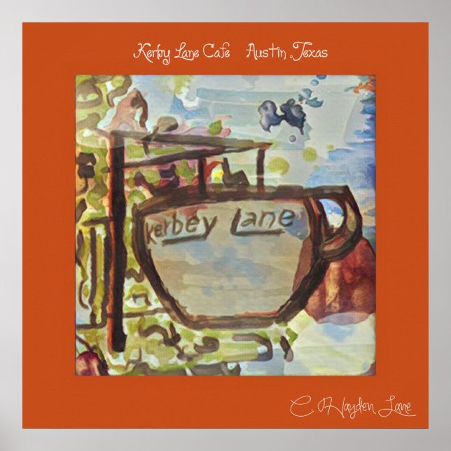 Kasta bakåtriktad Austin Kerby Lane-utskrift Poster (Framsidan)