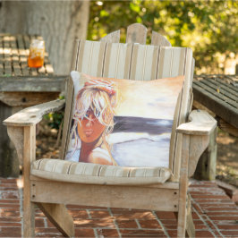 Kasta Cushion med Blond Girl i Beach Kudde