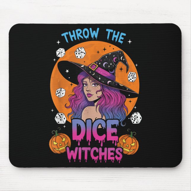 Kasta Dice Witches Bunco Party Funny Halloween Musmatta (Framsidan)