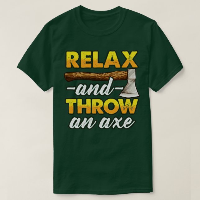 Kasta en Ax Funny Ax Throwing T Shirt (Design framsida)