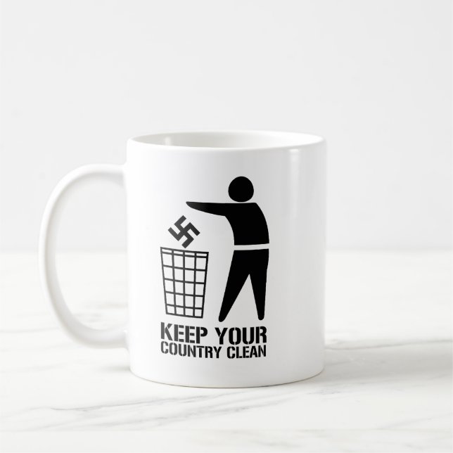 Kasta fascister Behålla Land Clean Kaffemugg (Vänster)