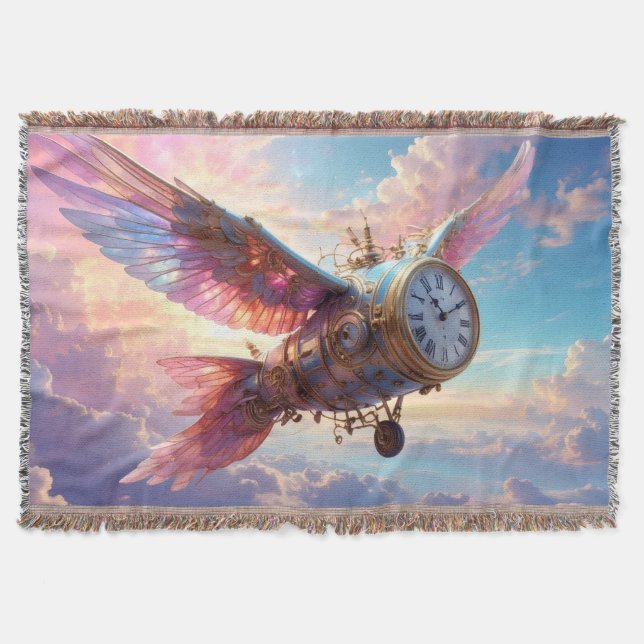 Kasta filt med fantastiskt vinge och klocka ansikt (Framsidan)