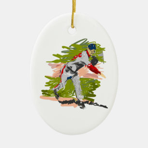 Kasta för baseballkanna julgransprydnad keramik