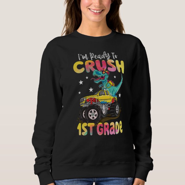 Kasta första Klass-dinosaur-monster Lastbil tillba T Shirt (Framsida)