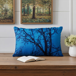 Kasta glaset, vifta Träd blå Abstrakt Prydnadskudde