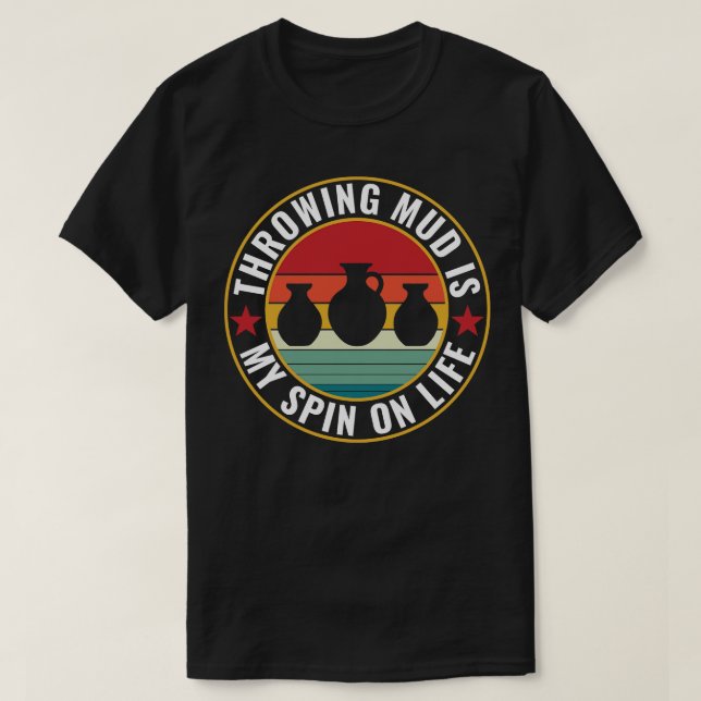 Kasta Lera---kretig Potter Retro Clay Pottery T Shirt (Design framsida)