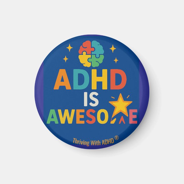Kasta med ADHD * ADHD Fantastisk" Magnet (Framsidan)