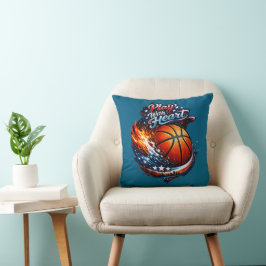 Kasta Med Hjärtat Basket Motivationskudde Kudde