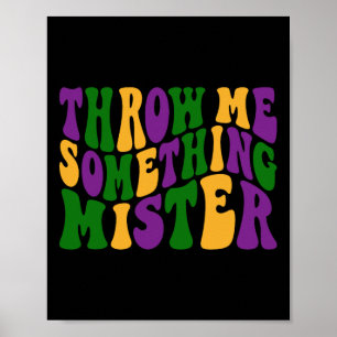 Kasta mig något från Mister Lycklig Mardi Gras Car Poster